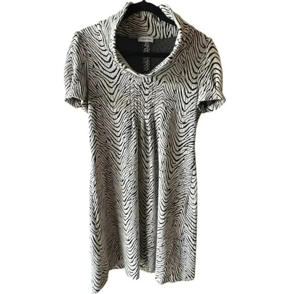 Zebra Print Cowl Neck Dress - Picture 1 of 6